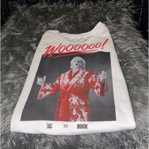 LIMITED EDITION WWE x ROOK Ric Flair T-Shirt Woooooo! Sz L HTF Retro Collectible - Picture 13 of 14